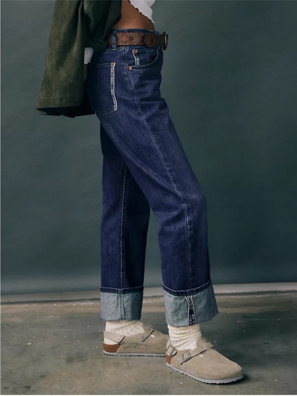 Free People Women's Slim Shade Selvedge Jeans, True Blue 29